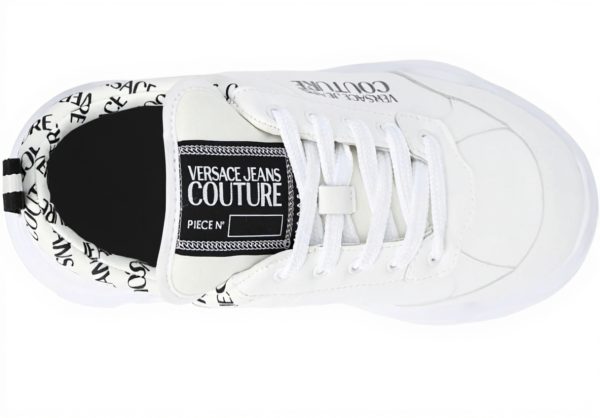 Versace Mens Sneakers Leather Trainers Black White