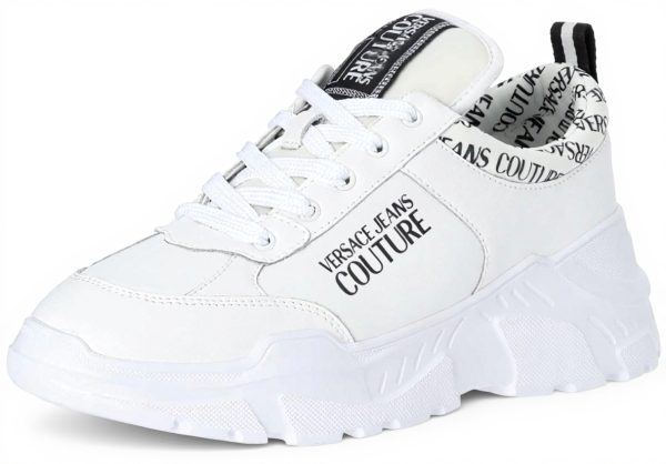 Versace Mens Sneakers Leather Trainers Black White