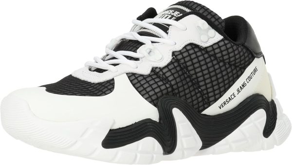 Versace Mens Sneakers Leather Trainers Black White Sizes-0