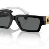 Versace Sunglasses Unisex Havana Frame Dark Grey Lenses
