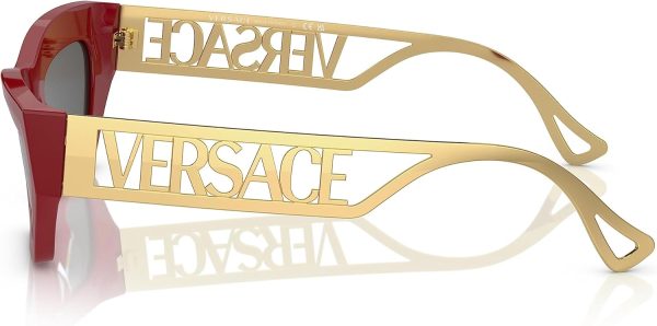 Versace Red Grey Sunglasses Women Plastic Frame VE4432U-1