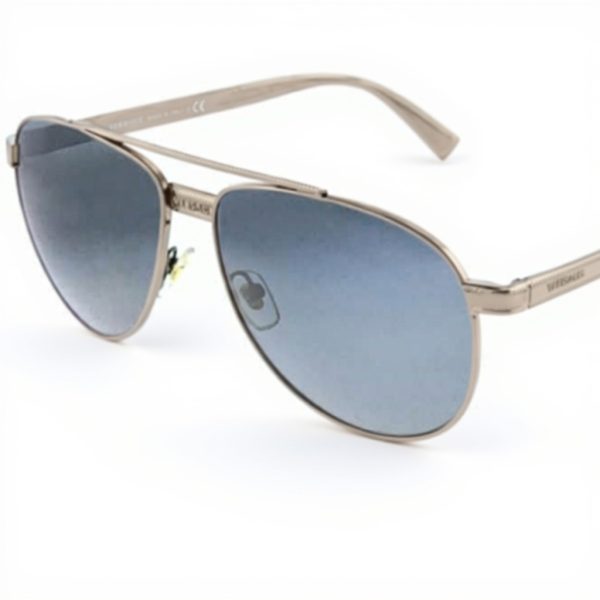 Versace VE2209 Sunglasses Black Metal Frame Grey Lens