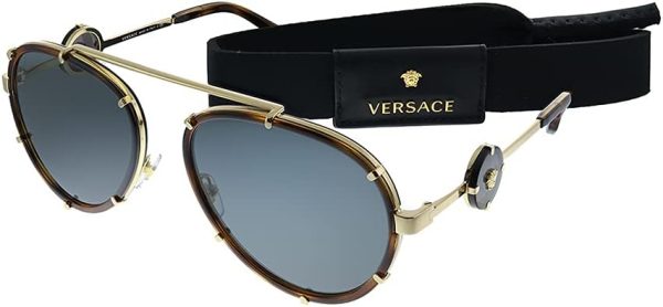 Versace Women Sunglasses Tortoiseshell Gold Metal Frame-1