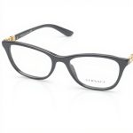 Versace VE3213B GB1 Women Eyeglasses Black Gold Square