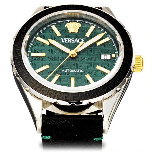 Versace Mens Watch Automatic Movement Black Green Hellenium