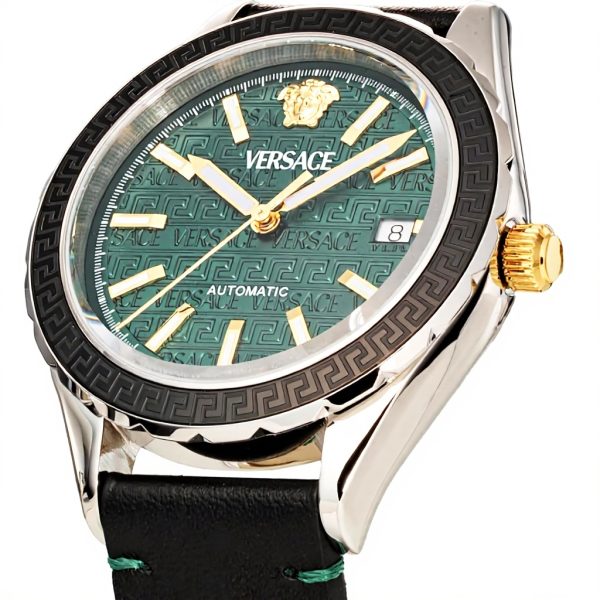 Versace Mens Watch Automatic Movement Black Green Hellenium