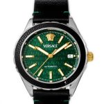 Versace Mens Watch Automatic Movement Black Green Hellenium