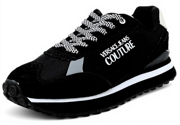 Versace Black Leather Trainers Mens Fashion Footwear