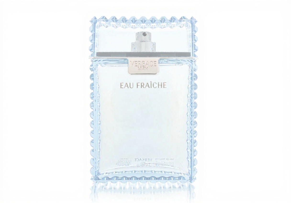 Close-up of the Versace Man Eau Fraiche bottle showcasing its elegant design and fresh citrus scent appeal