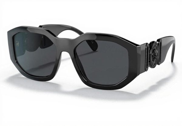 Versace Man Sunglasses Black Frame Dark Grey Lenses 53MM