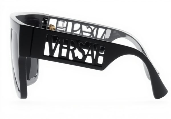 Versace ROCK ICONS Sunglasses Black Dark Grey Mens Eyewear