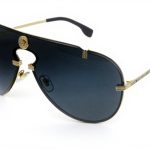 Versace VE2243 Gold Mens Sunglasses Metal Frame