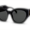 Versace Women Sunglasses Black Acetate Frame Grey Lens