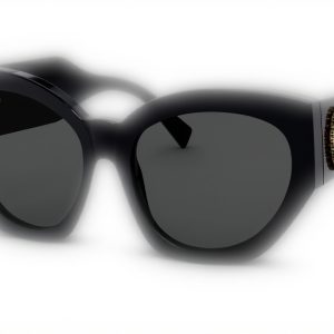 Versace Women Sunglasses Black Acetate Frame Grey Lens