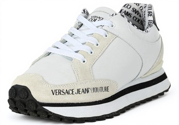 Versace White Leather Trainers Mens Fashion Sneakers