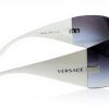 Versace Womens Retro Sunglasses Silver Shiny White Gray