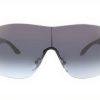 Versace Womens Retro Sunglasses Silver Shiny White Gray