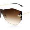 Versace Womens Sunglasses Metal Gradient Brown Gold Frame