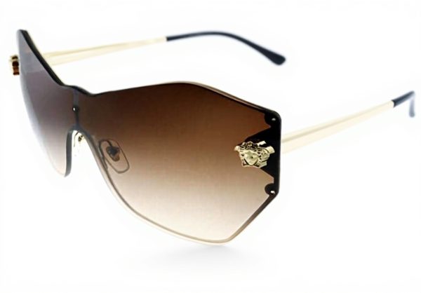 Versace Womens Sunglasses Metal Gradient Brown Gold Frame
