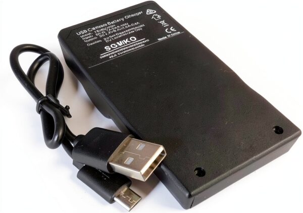 SGMKO USB Camera Battery Charger Black Plastic Portable-3