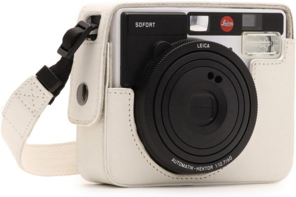 Leica Sofort Leather Case MegaGear Protection Tripod Mount-0