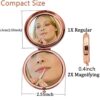 CENWA Rose Gold Makeup Mirror Portable Stainless Steel-1