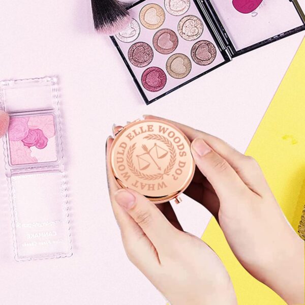 CENWA Rose Gold Makeup Mirror Portable Stainless Steel-6