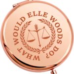 CENWA Rose Gold Makeup Mirror Portable Stainless Steel-0