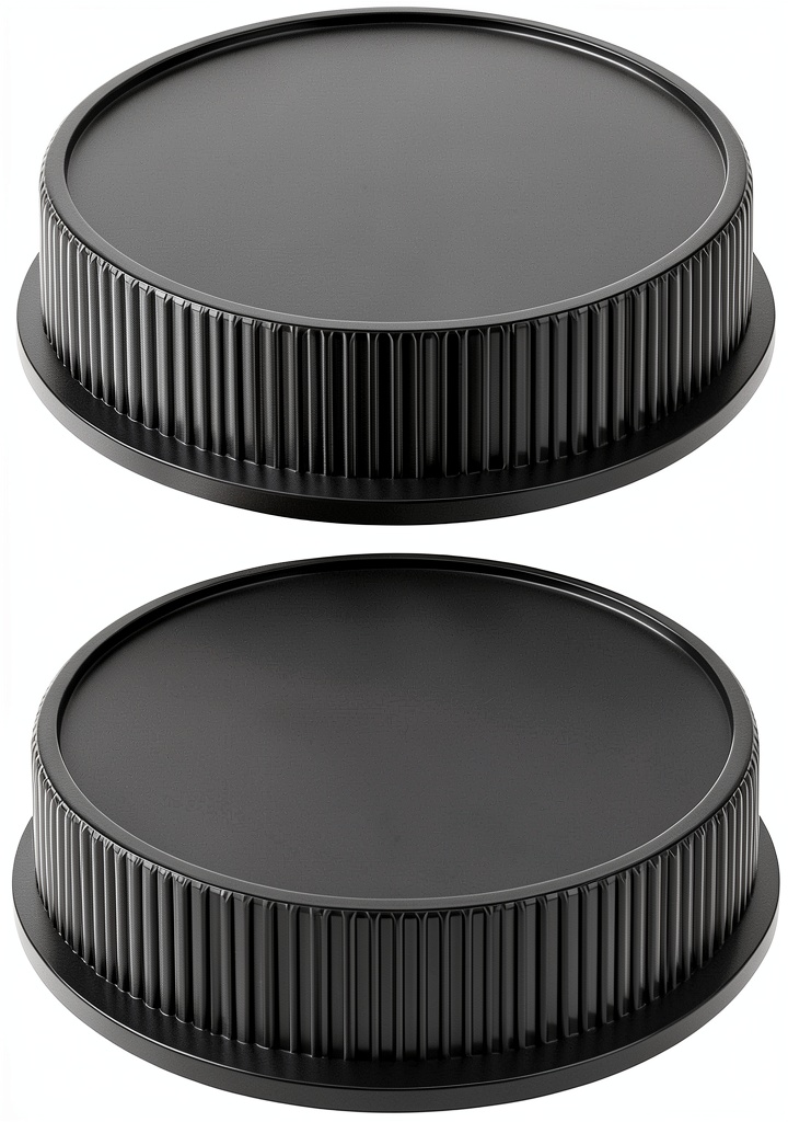 Leica lens rear cap shown protecting a camera lens mount