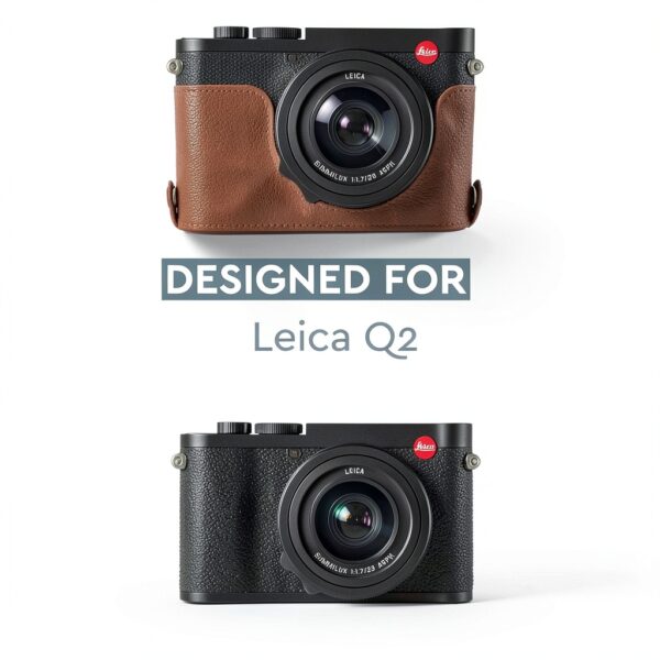 MegaGear Leather Camera Case Leica Q2 Protection Access-3
