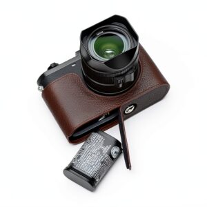 BMAOLLONGB Leica Q3 Half Case Leather Camera Protection-0