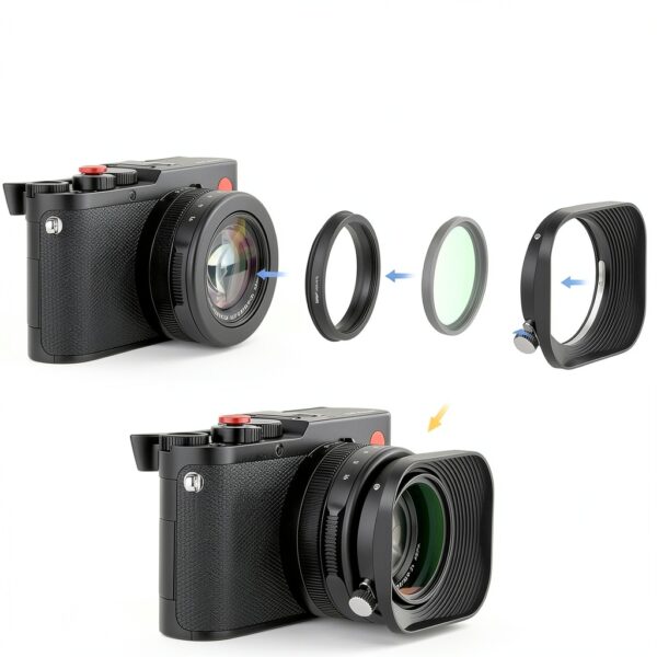 Haoge Metal Lens Hood for Olympus 17mm f1.8 Lens-3