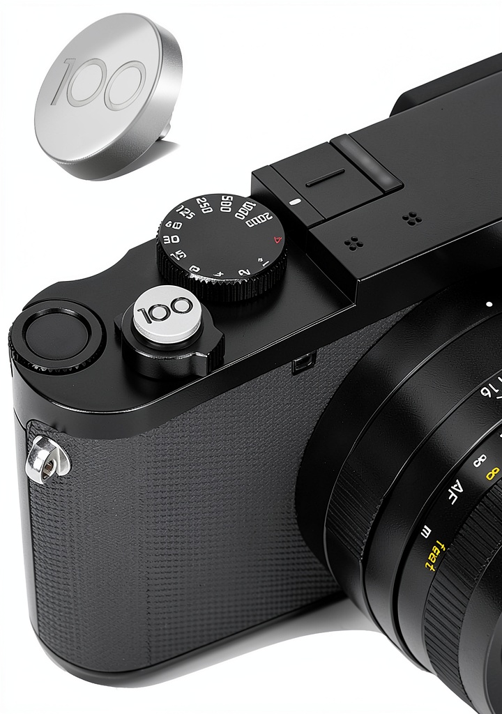 Installing Leica Q3 Soft Release Button Jinjiacheng Metal on a wooden desk