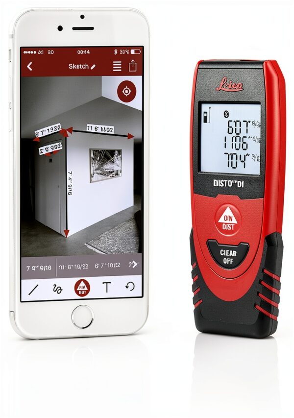 Leica DISTO D1 Laser Distance Measure 120ft with Bluetooth 4.0 Red-5